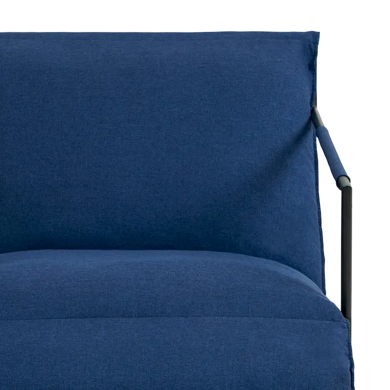 Fabric Accent Chair Metal Framed Sling Armchair Set of 2