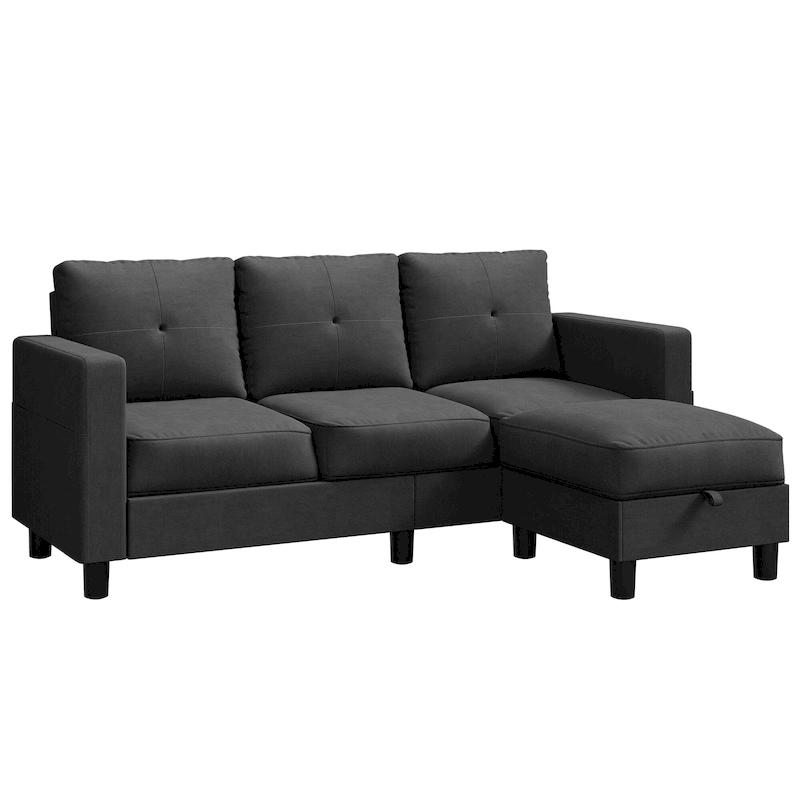 Futzca Modern L-shaped Convertible Sectional Sofa w/ Reversible Chaise
