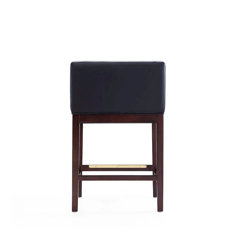 Dark Walnut Wood Counter Height Bar Stool