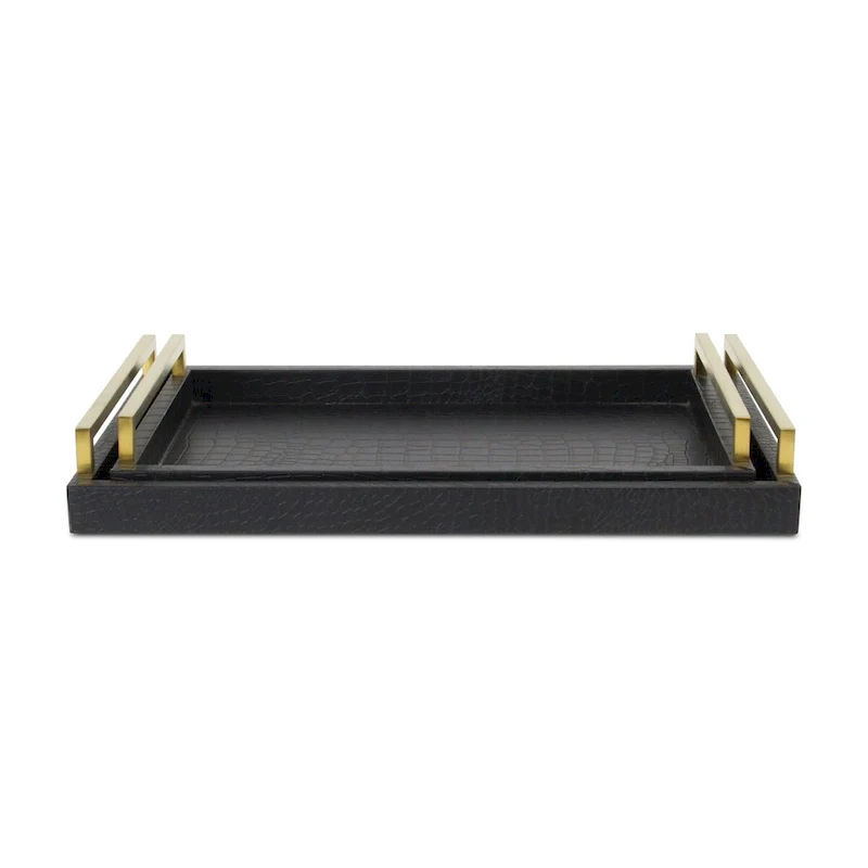 Lusan Black Vinyl Tray Set