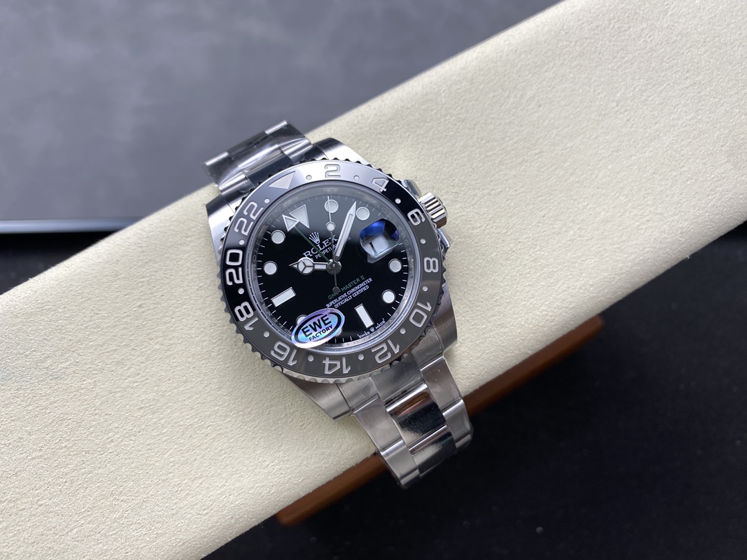 GMT-Master II black dial with ceramic bezel and EWE sticker