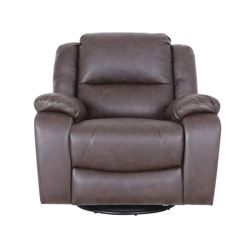 Malic Tufted Faux Leather Swivel Recliner by