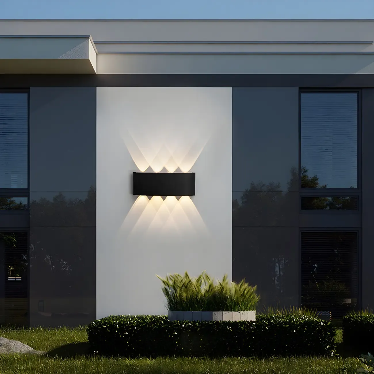 Modern Black Metal LED Up Down Outdoor Wall Light