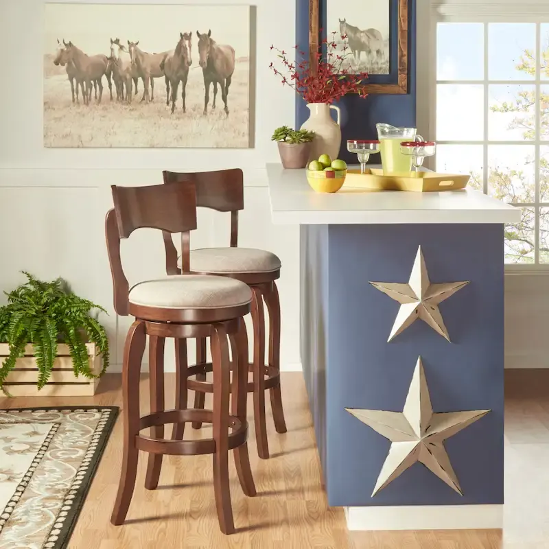 Lyla Swivel 29-inch Brown High Back Bar Height Barstool by iNSPIRE Q Classic