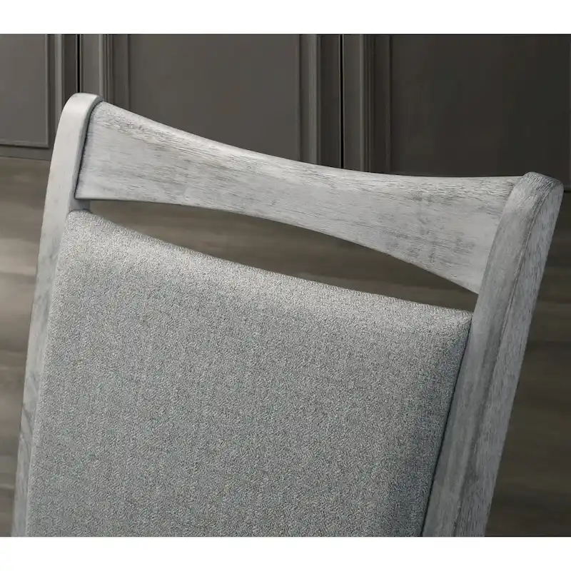 Roundhill Furniture Iris 5-Piece Dining Set, Weathered White and Gray