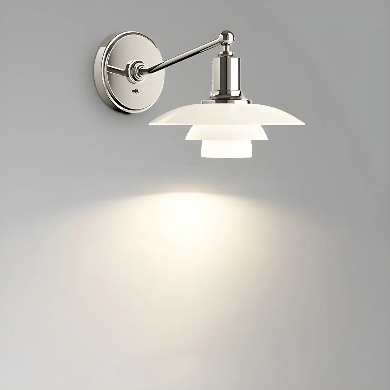 Mini 3 Tiers Wall Sconce with Glass Shade for Living Room