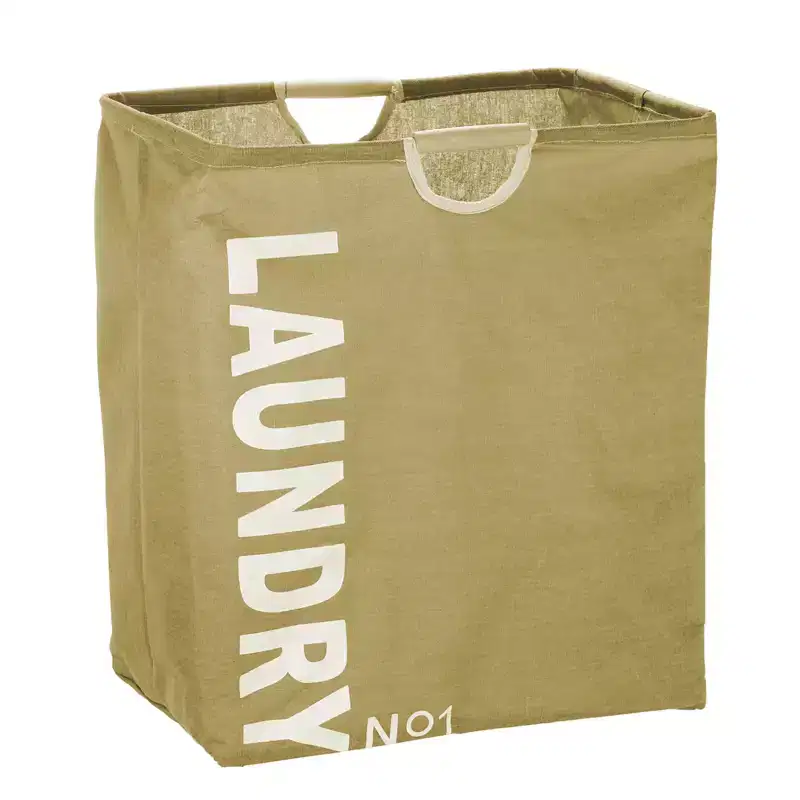 Unique Bargains Collapsible Fabric Cotton Polyester Mesh Laundry Hamper
