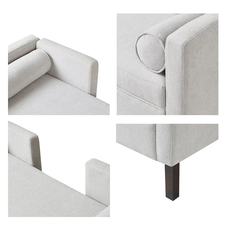 Upholstered Accent Bench with Unique Cutout Open Back