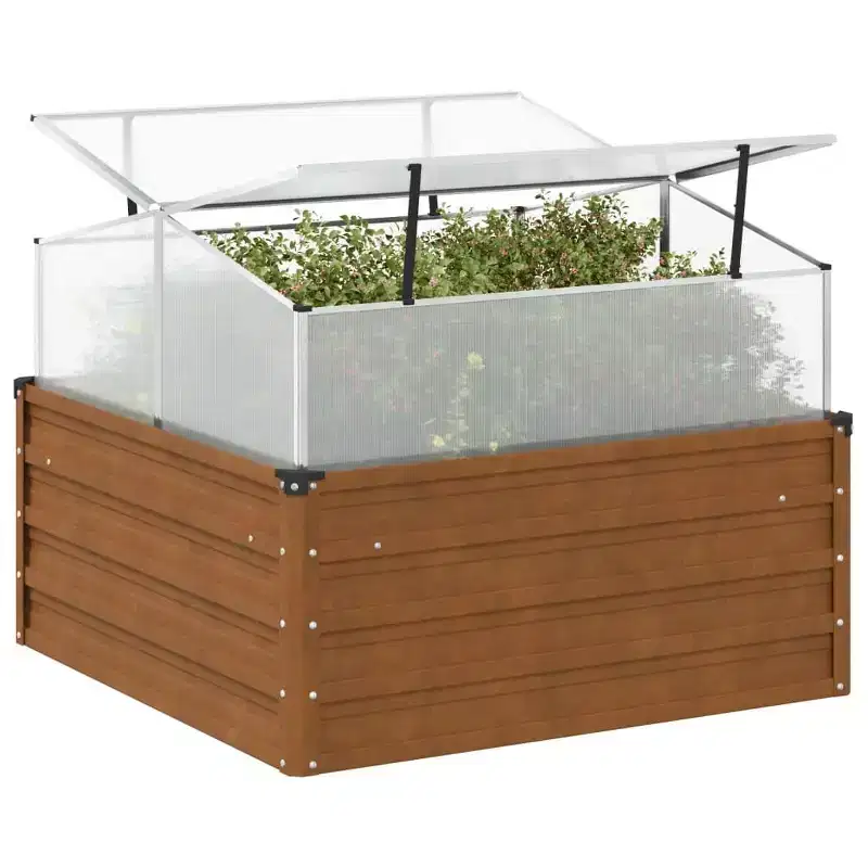 vidaXL Garden Planter Weathered steel Weathering steel 39.4x39.4x30.3 in