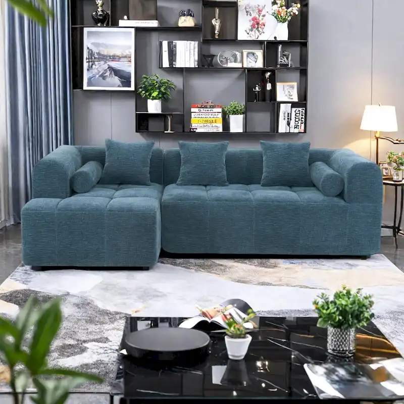 101.2 Chenille Modular Sectional Sofa with Deep Seating, Free-Combined Design and High-Density Foam Construction