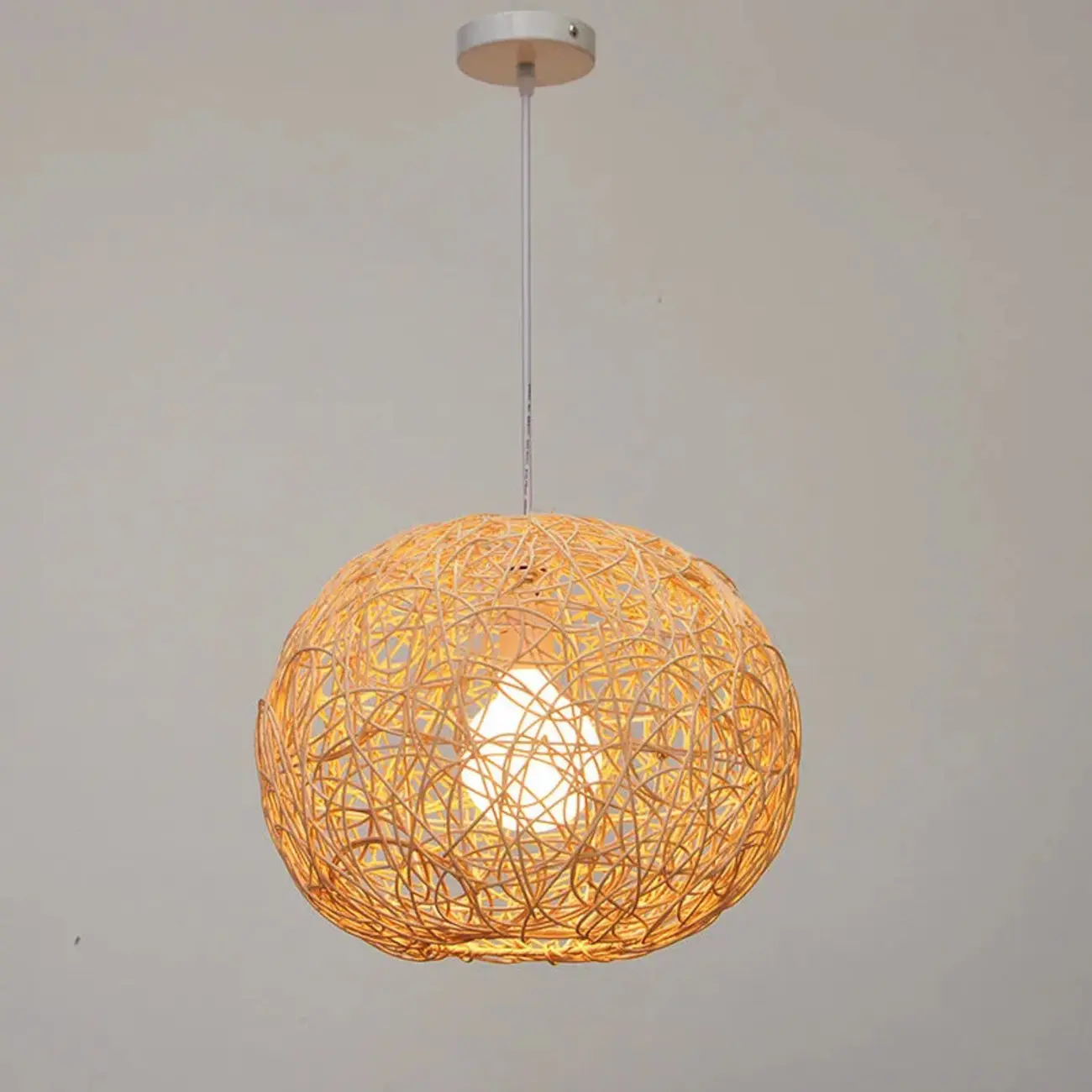 Glam Woven Ball Pendant Light for Living Room Decor