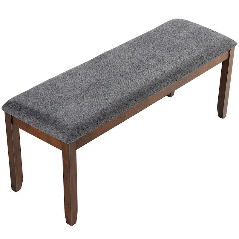 Upholstered Entryway Bench Footstool with Wood Legs - 47.5  x 15.5  x 19.5  (L x W x H)