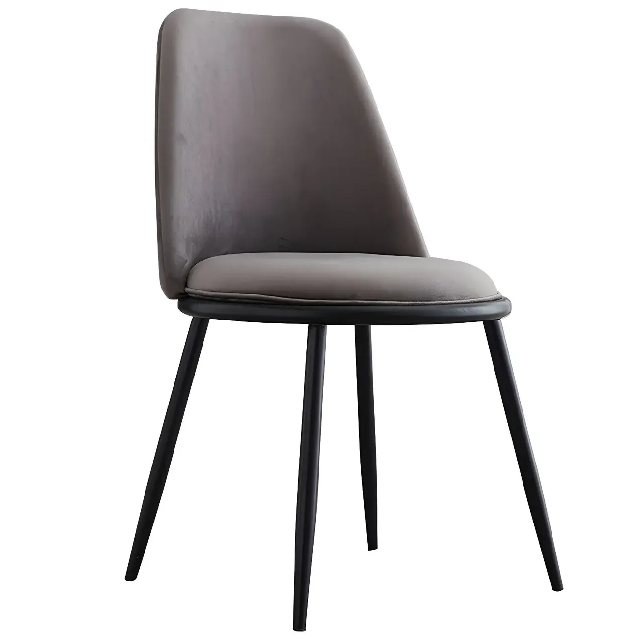 Glam Scandinavian Leather Armless Dining Chairs Metal Frame