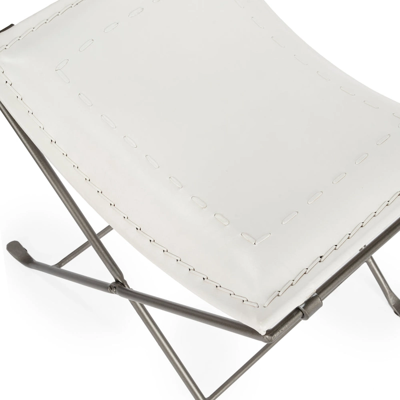 Handmade Butler Melton Leather Stool (India)