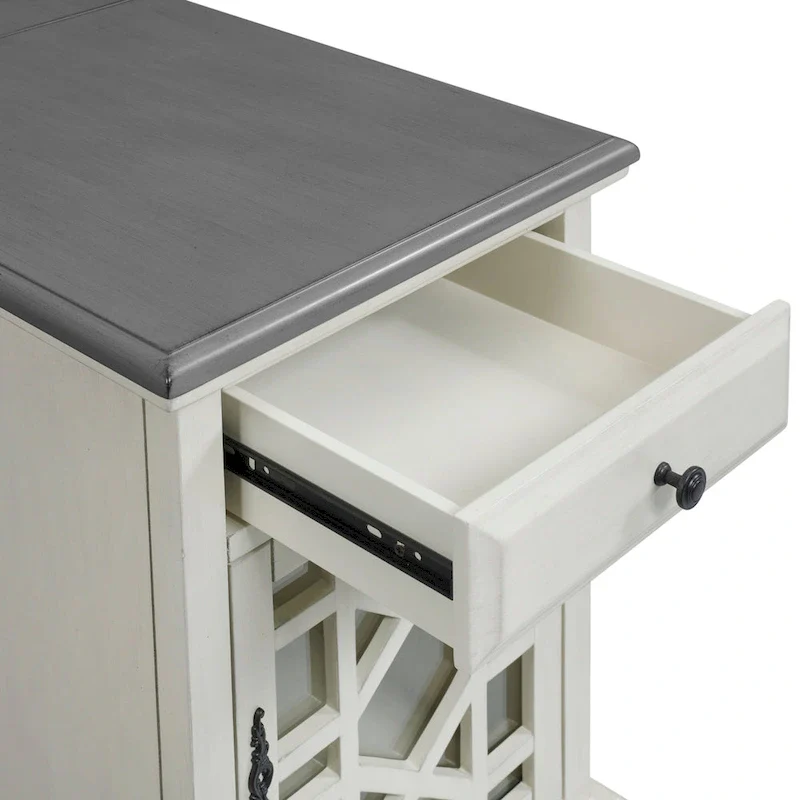 Elegant Chairside Table with Power