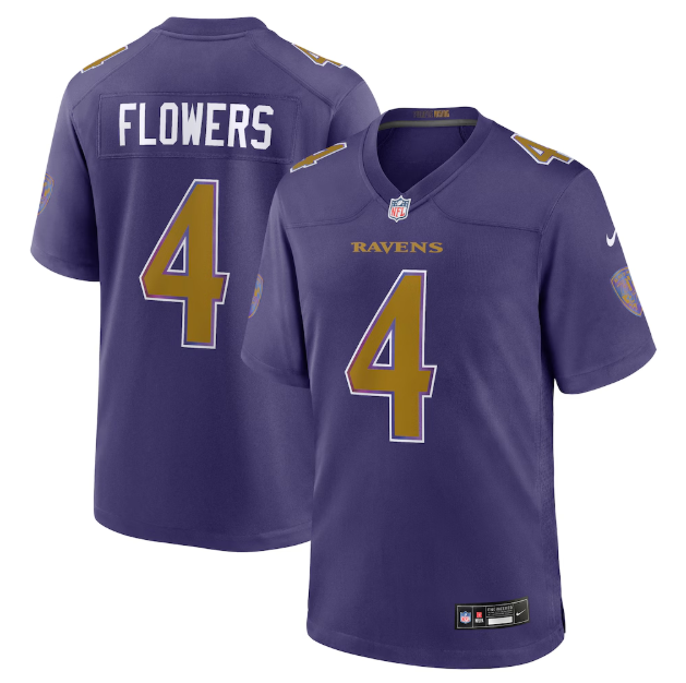 Baltimore Ravens Zay Flowers Purple Alternate Game Jersey