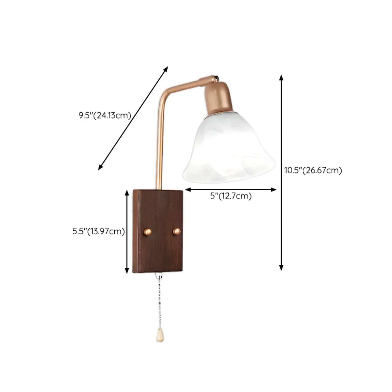 Elegant Swing Arm Wall Mount Light with Pull Chain Switch