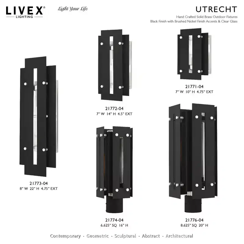 Livex Lighting Utrecht 1 - Light Wall Light in Black/Brushed Nickel