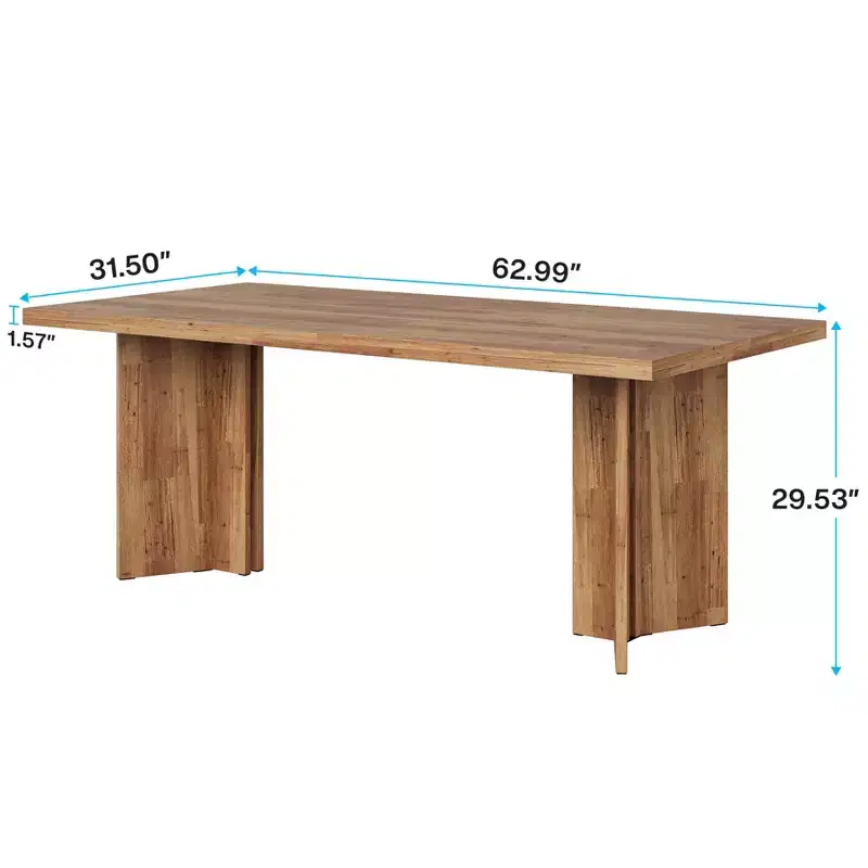 MAYEERTY 63 Inch Multifunctional Dining Table Executive Desk 1.57 Inch Thick E1 Board