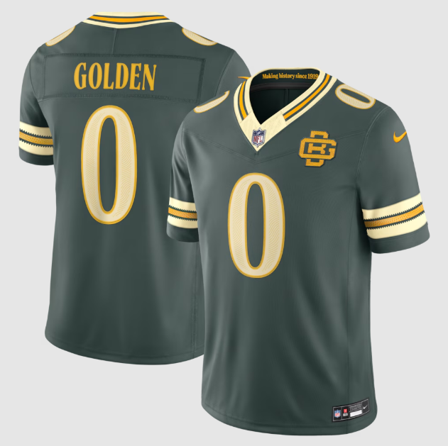 Green Bay Packers Matthew Golden Green 2026 Rivalries Collection Stitched Limited Jersey