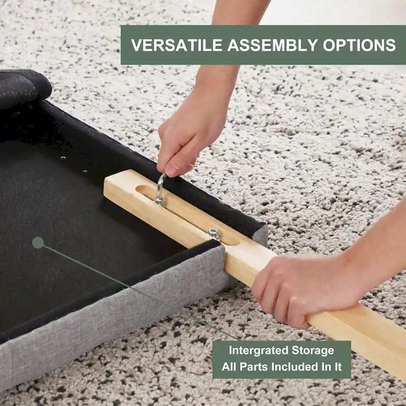 Upholstered King Headboard, Button Diamond Tufted Headboard with Adjustable Height ,Linen Fabric Padded Headboard