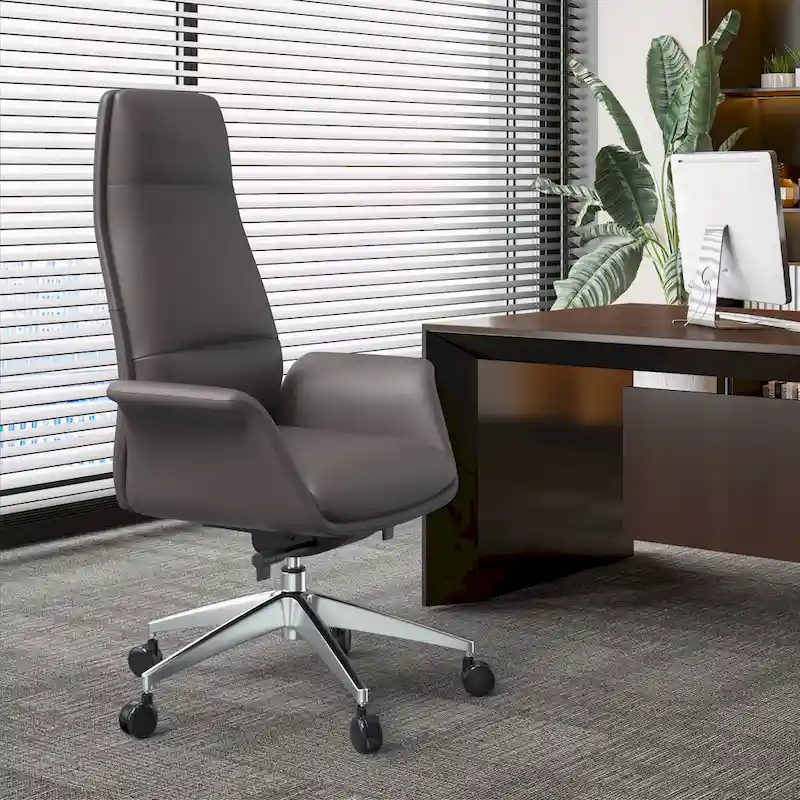 Summit High-Back Leather Office Chair with Swivel and Tilt