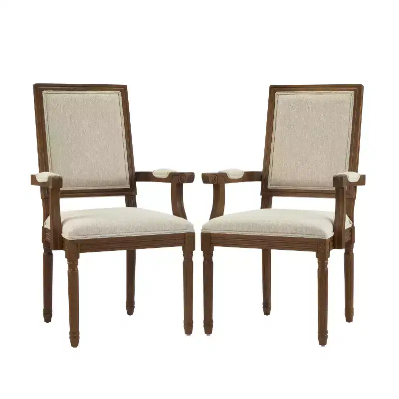 Christopher Knight Home Louis Traditional Rubberwood Upholstered Dining Chair (Set of 2)