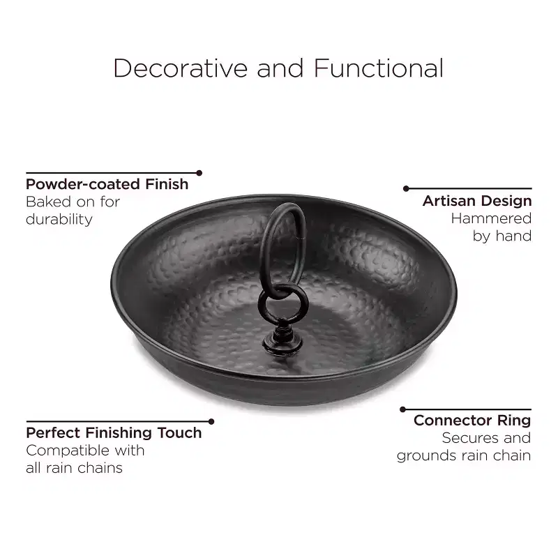 Good Directions 11" Modern Farmhouse Aluminum Rain Chain Basin