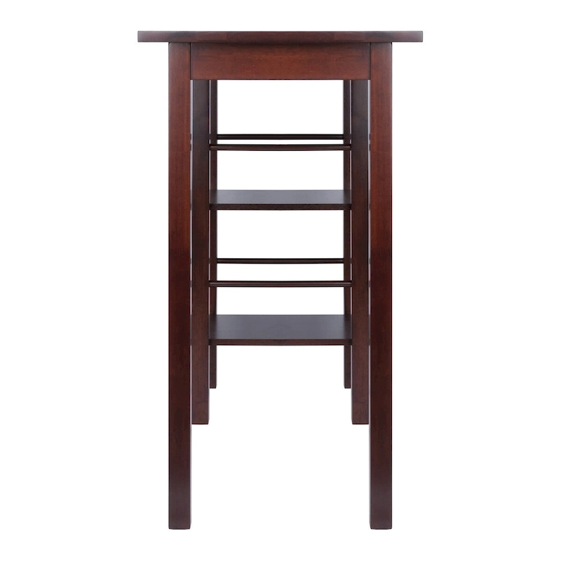 Egan Breakfast Kitchen Island with Shelves, Walnut - 45W x 19.7D x 36.2H