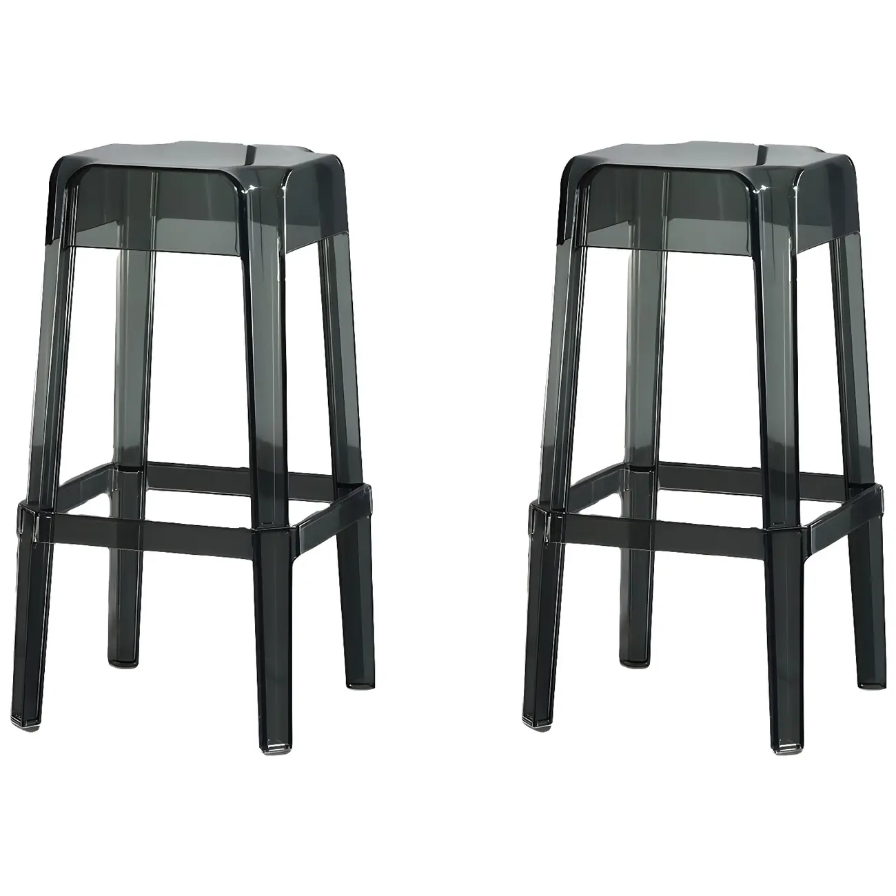 Modern Acrylic Four Legs Square Counter Bar Stool