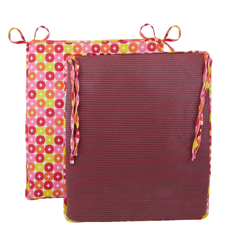 Reversible Chenille Rocking Chair Cushion Set