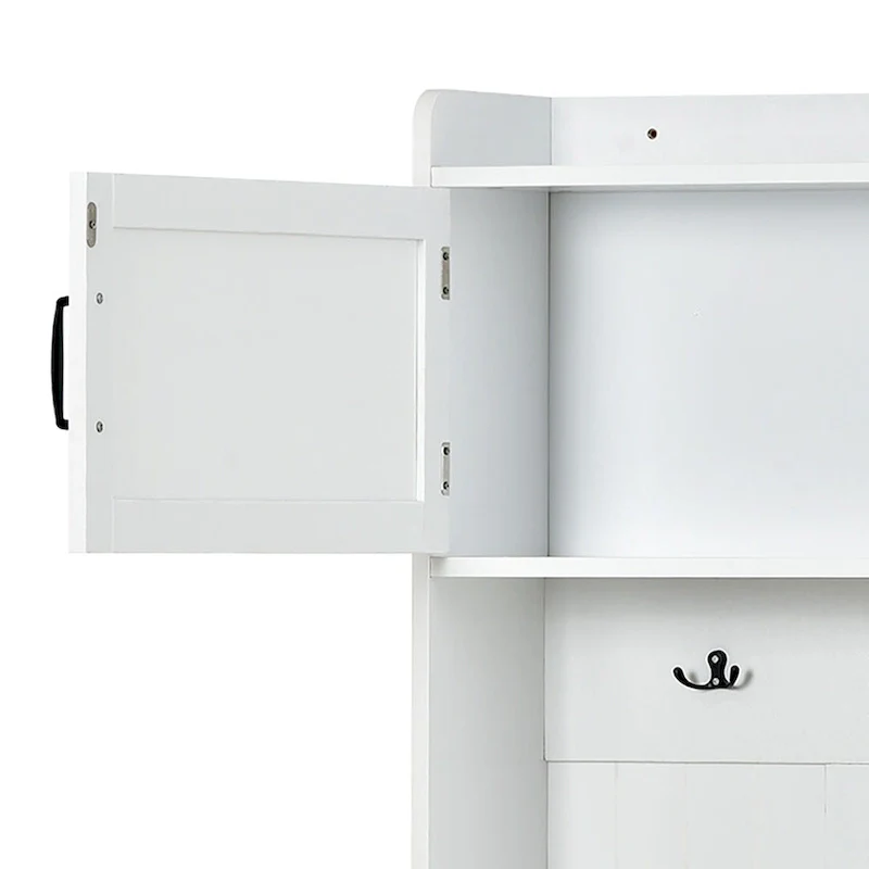 Multi-Functional Freestanding Wooden 4-in-1 Modular Hall Tree