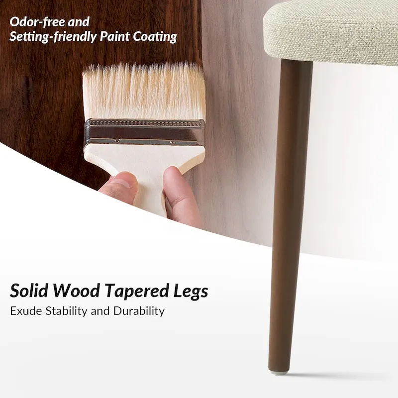 Melisa Upholstered Solid Wood Dining Chair Set of 2 by HULALA HOME