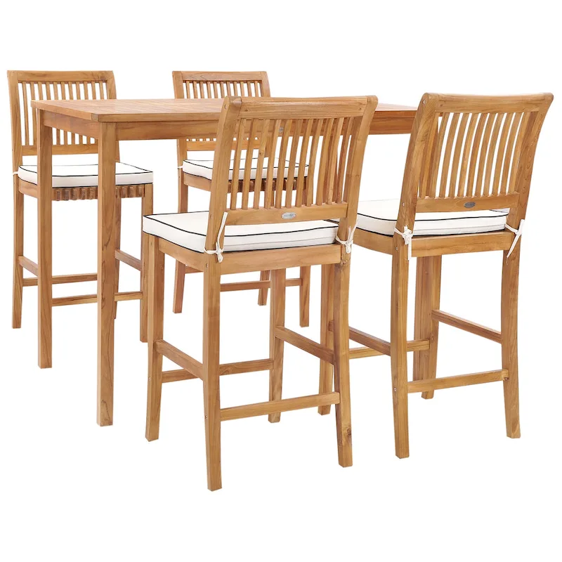 Chic Teak Maldives Rectangular Teak Wood Bistro Bar Table, 63 x 35 inch (table only)