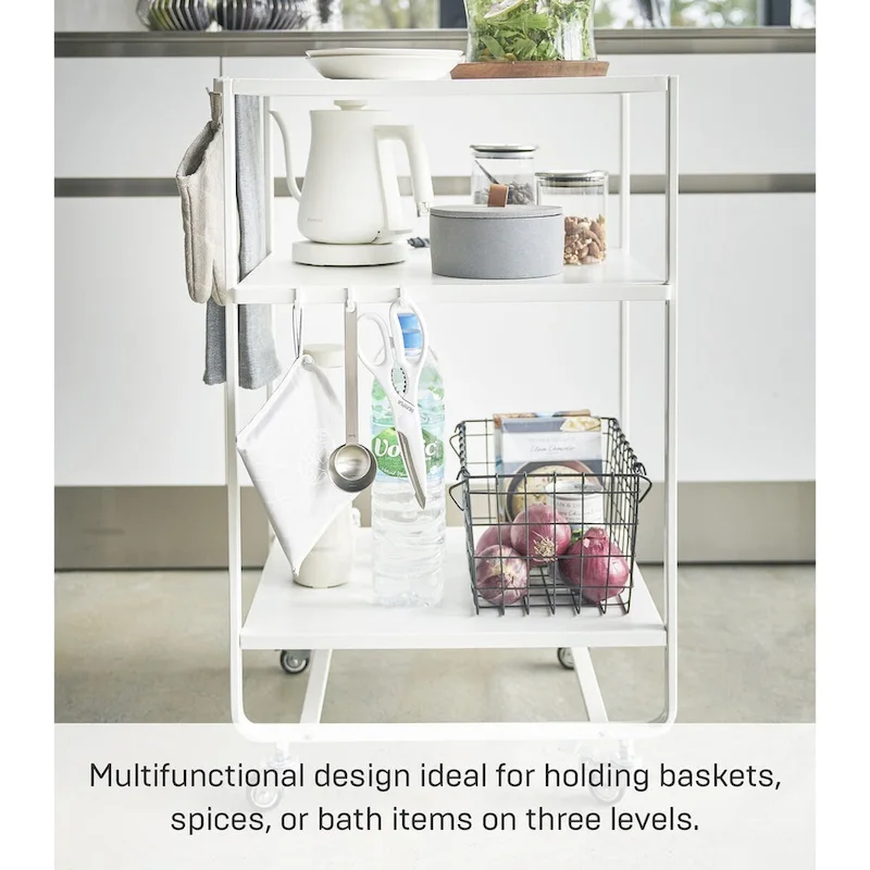 Rolling Utility Cart, Steel, Wheels - L 19.29 x W 14.96 x H 32.09 inches