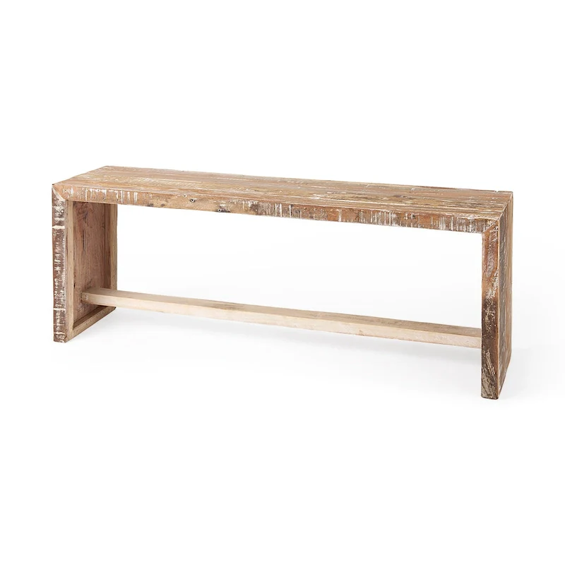 Solveig Light Brown Reclaimed Wood Bench - 47W x 13D x 18H