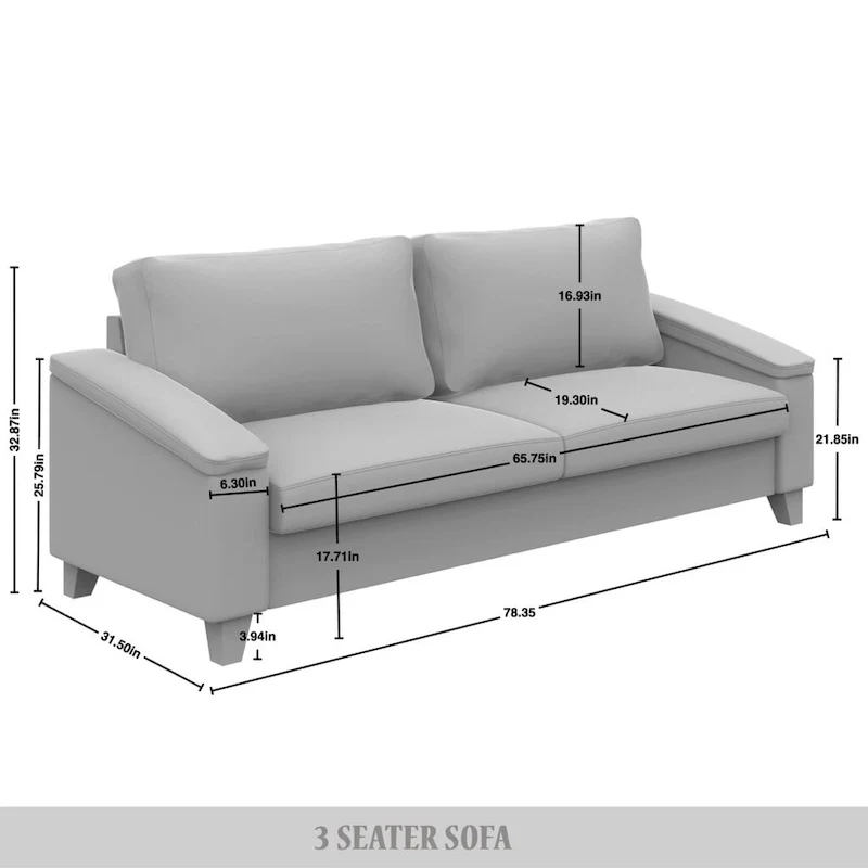 2.5-Seater Linen Sofa - Available in Beige, Grey, Blue