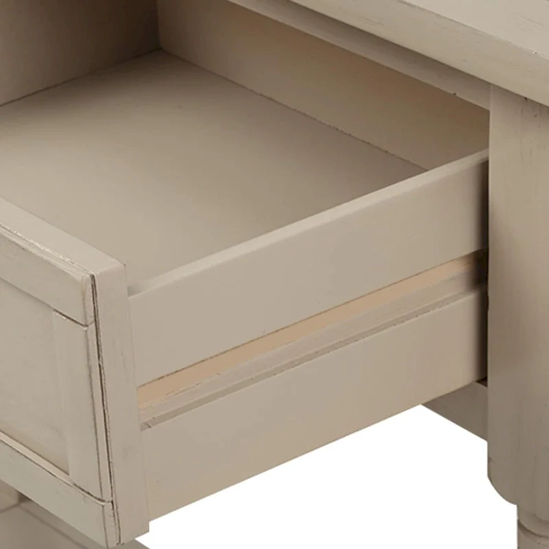 Console Table with 2 Drawers and Bottom Shelf - Solid Pine Wood