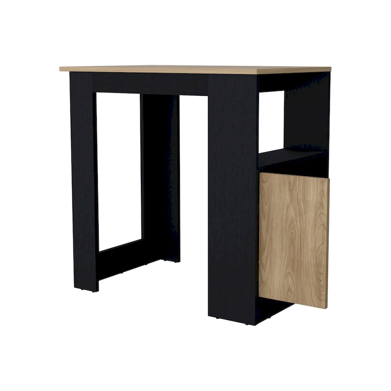 Arial Kitchen island in melamine,black/natural Oak