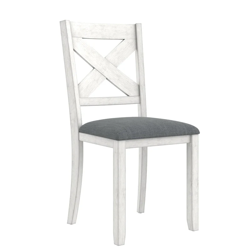 VECELO Solid Wood Dining Chairs with Linen Fabric Seating, Dining Chairs Set of 2/4/6