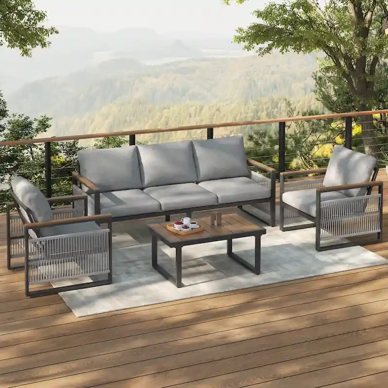 Christopher Knight Home - Lila 4-Piece Outdoor Metal Patio Chat Set
