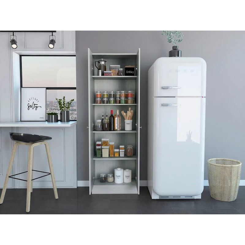 23.6 in. W x 71.1 in. H Freestanding Linen Cabinet with 5 Shelves