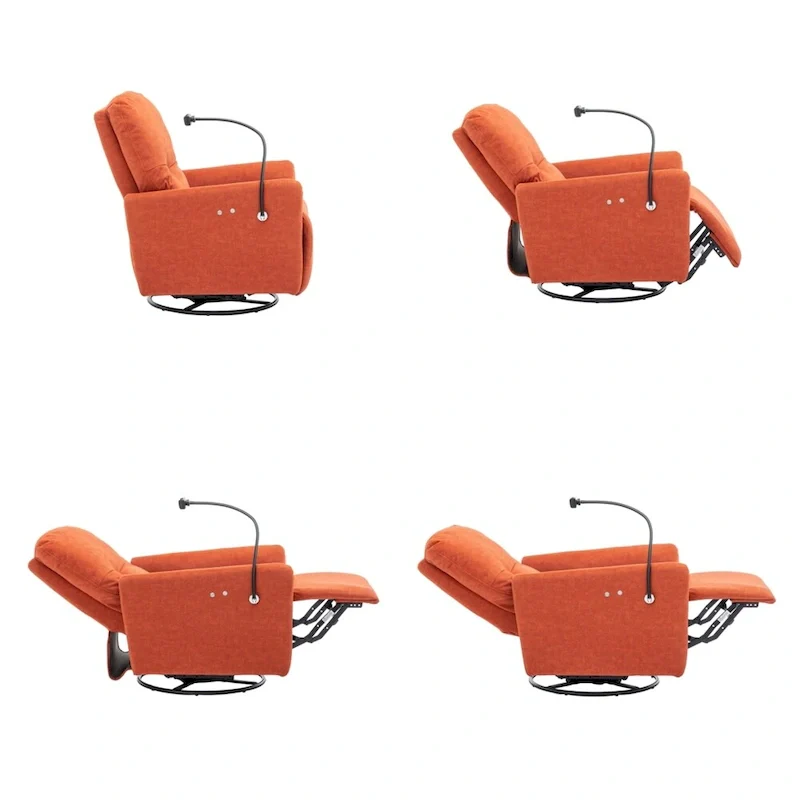 270 Degree Swivel Electric Recliner with a Phone Holder