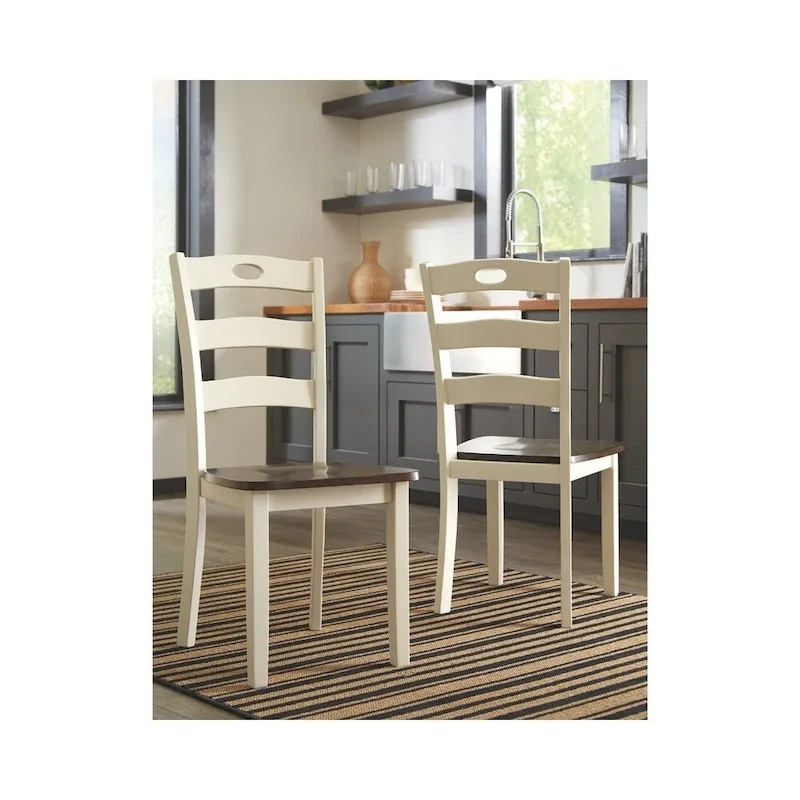 Woodanville Ivory and Brown Dining Chairs (Set of 2)