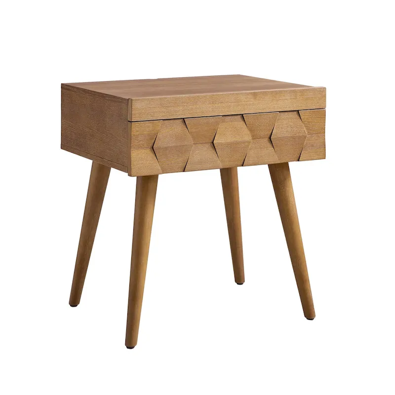Julian Mid-century Modern End Table with Charging Station by HULALA HOME
