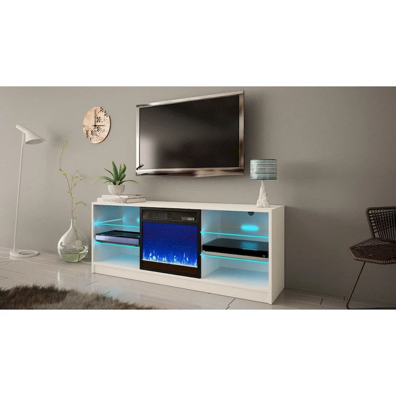 Manhattan Electric Fireplace Modern 58 TV Stand
