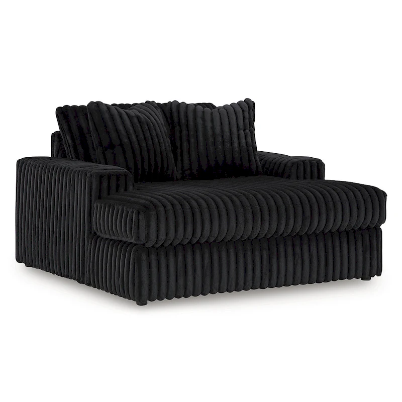 Signature Design by Ashley Midnight-Madness Black Oversized Chaise - 64W x 68D x 41H