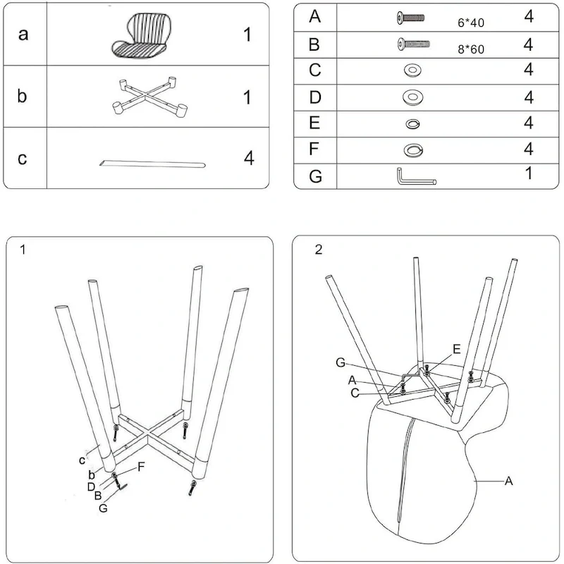 Modern Upholstered Dining Chairs with Metal Legs, Set of 2, Brown