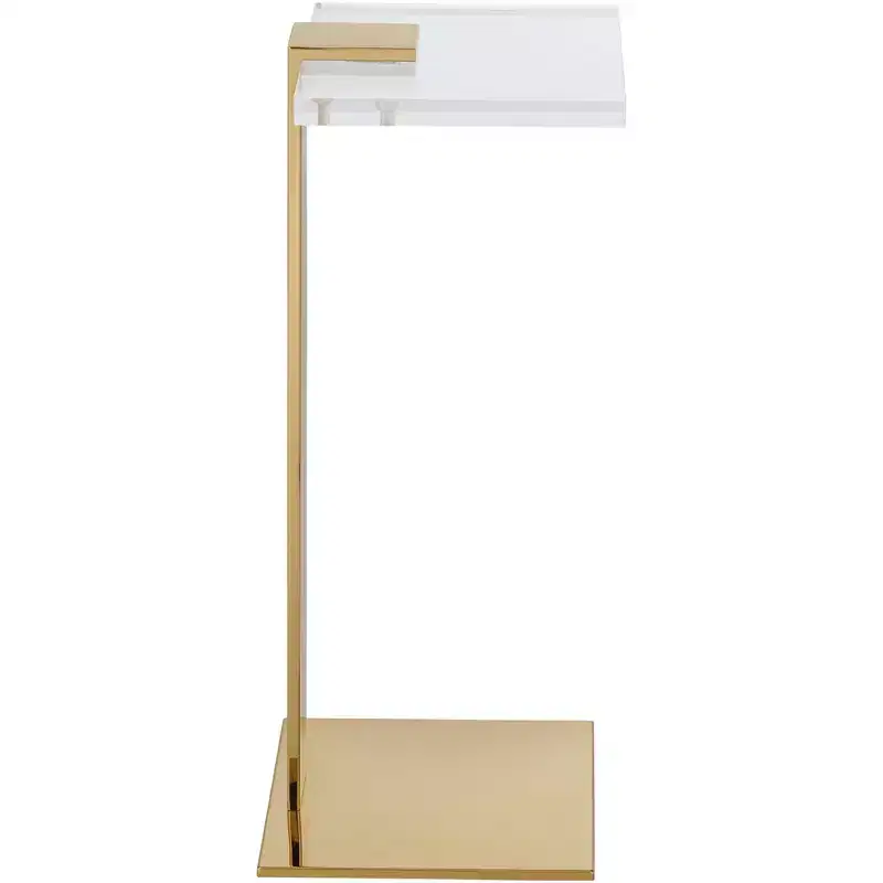55 Downing Street Hanna 10 Wide Gold and Acrylic Square Side Table