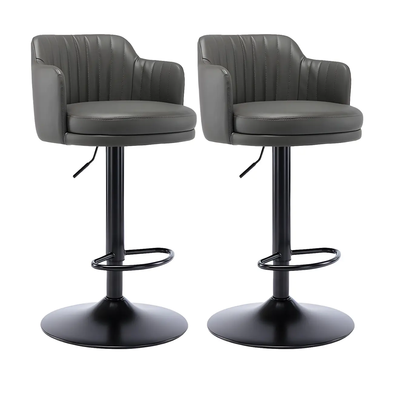 Modern Leather Armrests Swivel Adjustable Bar Stool